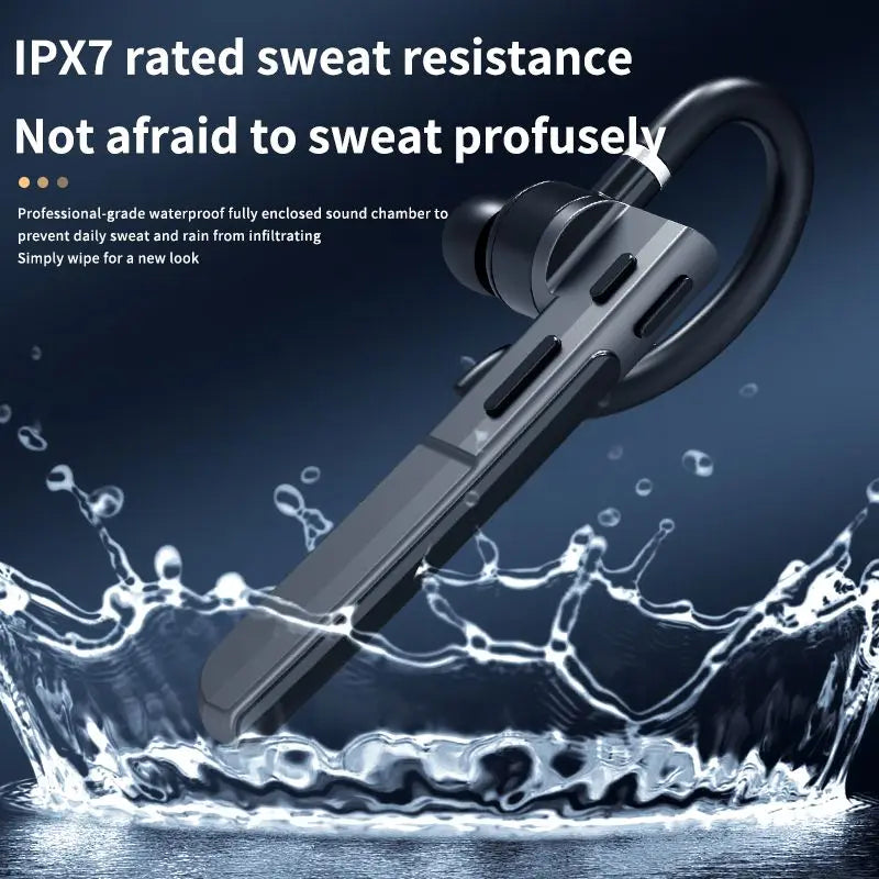 Bluetooth 5.3 Earphone Ear-hook Headphone Sports Business Wireless Headset with LED Display HIFI Stereo Waterproof Earbud